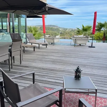Dezem-infinity Pool-hot Tub-near Cannes-panorama-ac Vila Mandelieu
