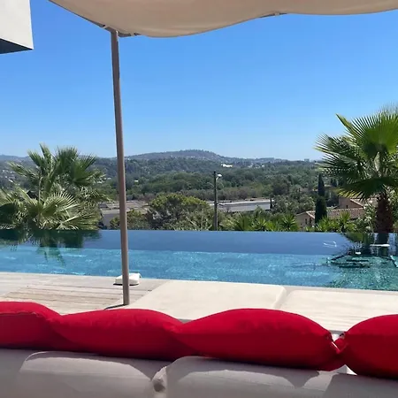 Dezem-infinity Pool-hot Tub-near Cannes-panorama-ac Mandelieu